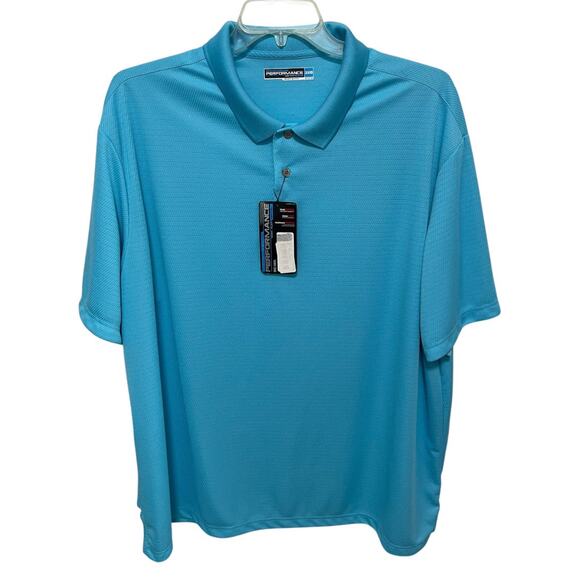 3XB Roundtree & Yorke Performance Golf Shirt Blue New - Picture 3 of 13
